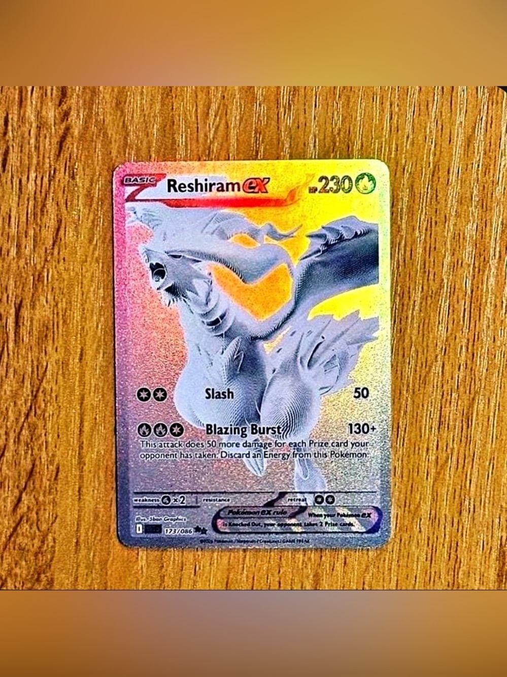 Reshiram EX black white rare customized cards